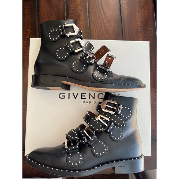 Givenchy Elegant Flat Ankle Stud Boot Black - Picture 2 of 8